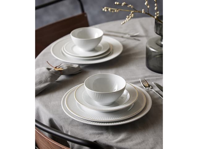 Pillivuyt Tallerken flad White/Matte gold