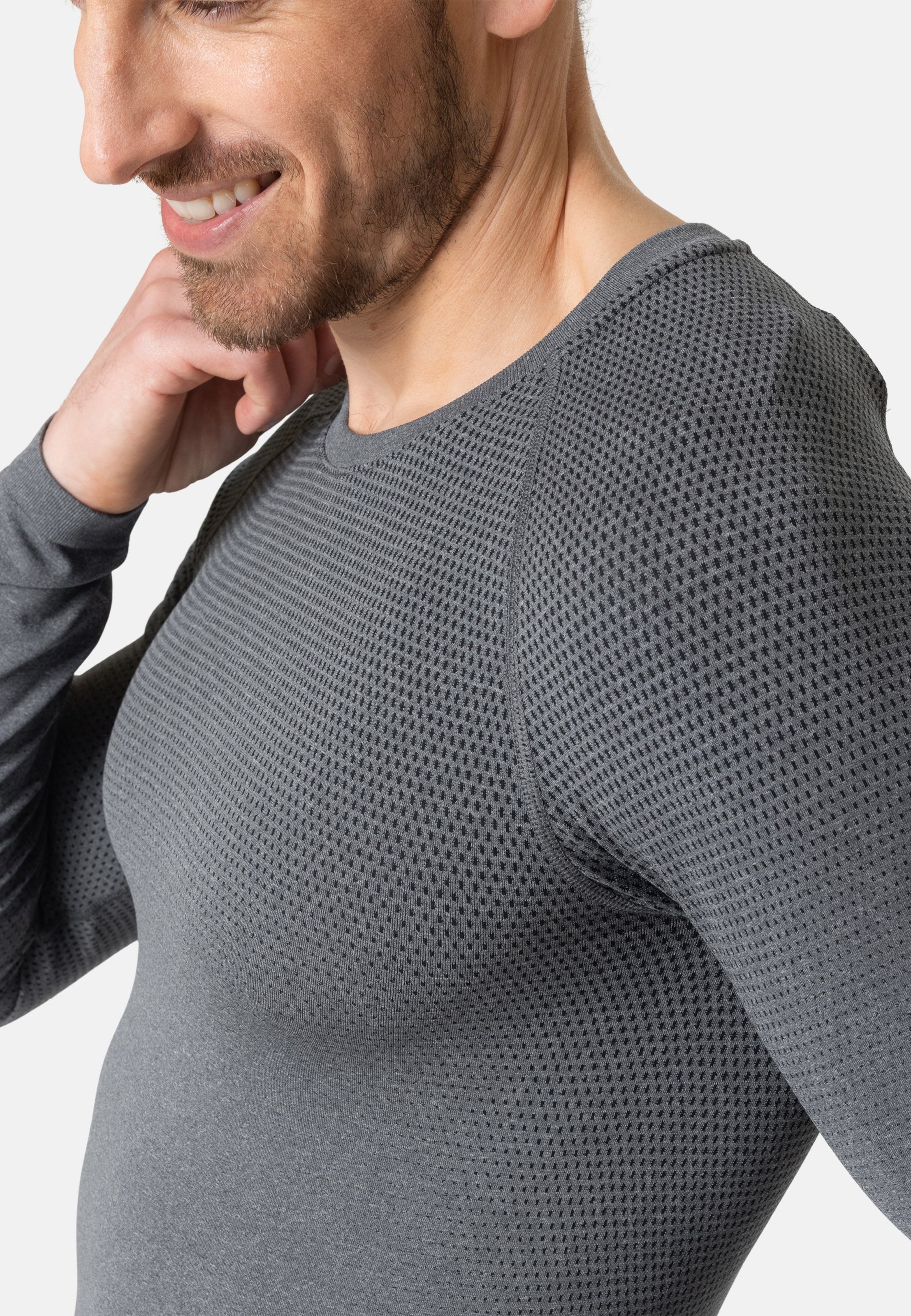 Performance Light Base Layer Langarmshirt in grey melange