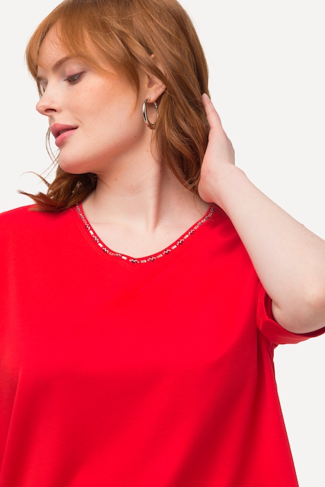 T-Shirt, A-Linie, V-Ausschnitt, Halbarm, Pima Cotton