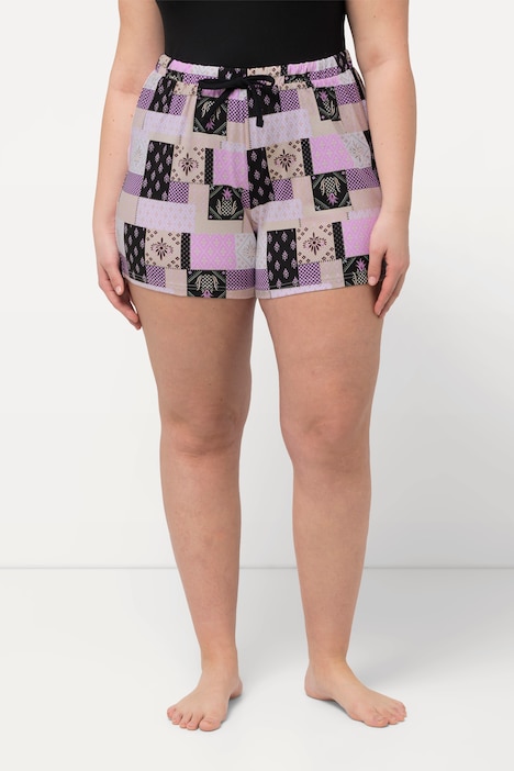 Schlafshorts, 2er-Pack, gemustert/einfarbig, Elastikbund