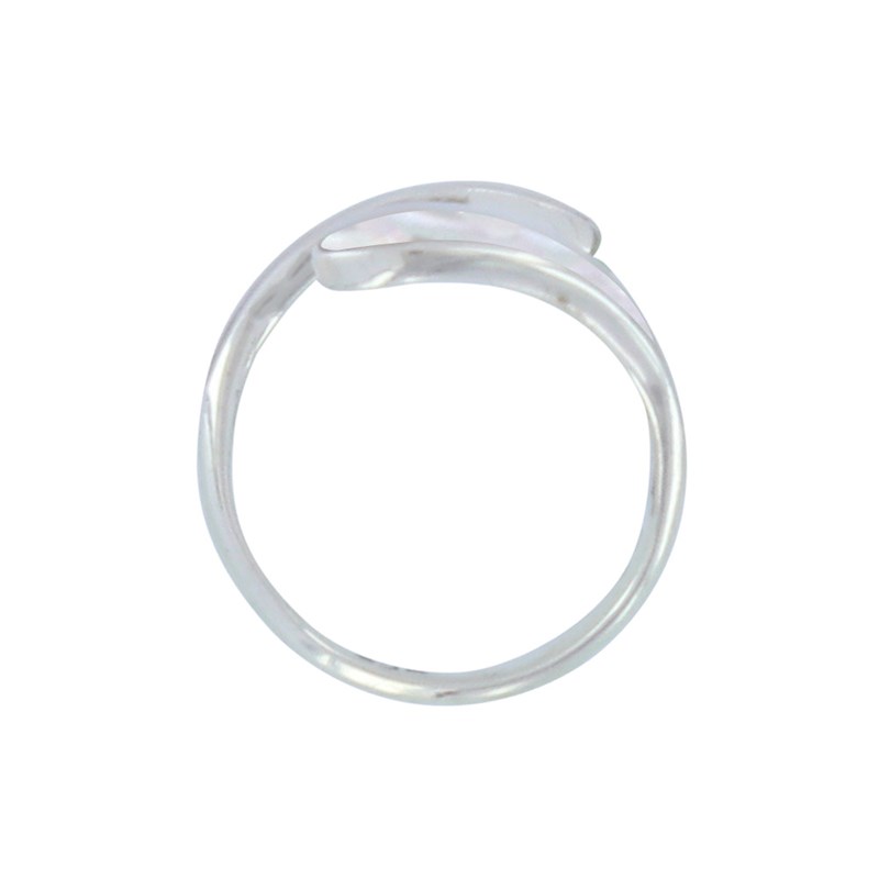 Bague Argent Double Goutte de Nacre Ivoire