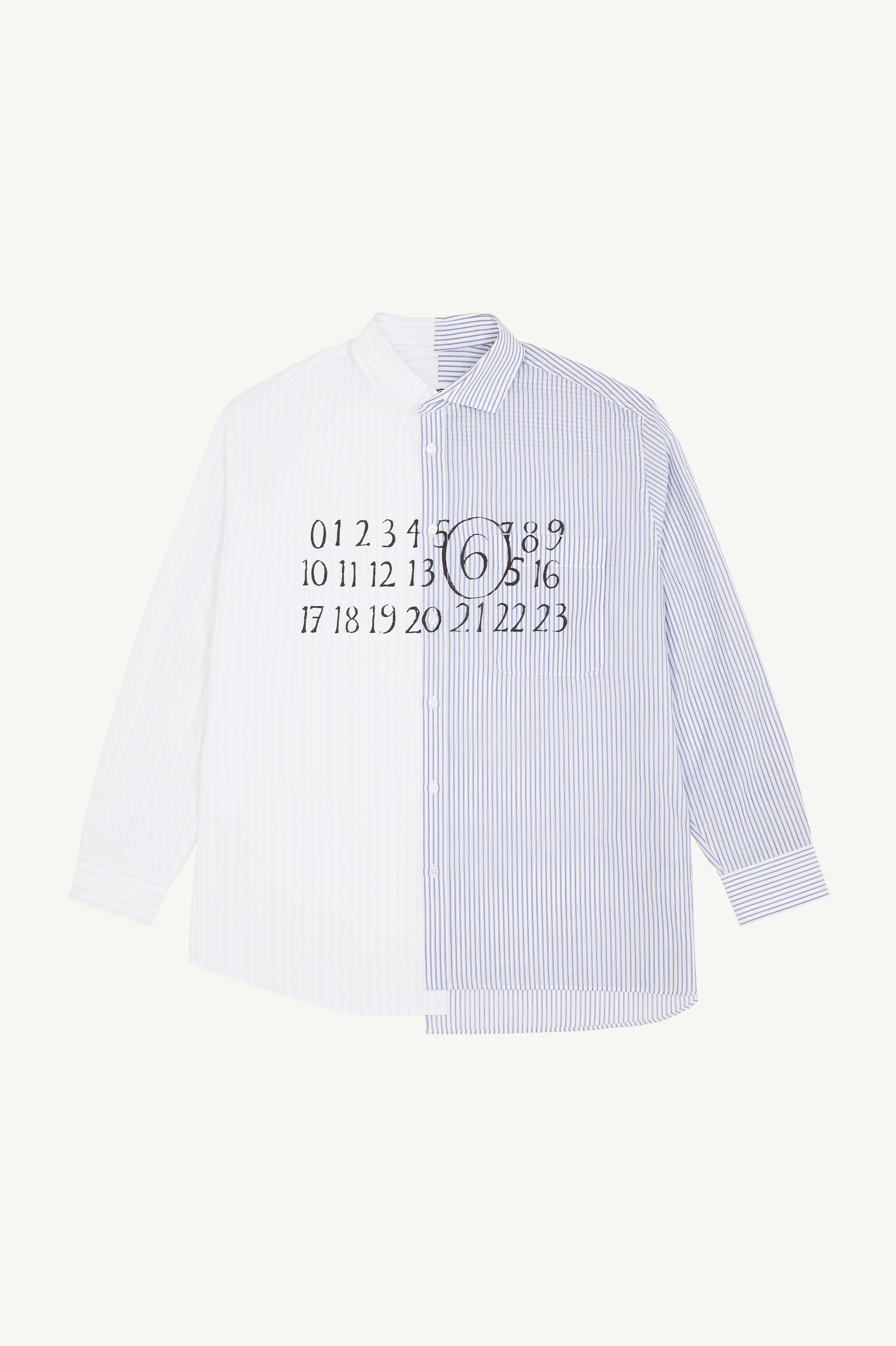 White Stripped Asymmetric Shirt