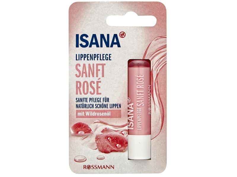 Isana Lippenpflege Sanft Rosé 4.8 g Pflegende Lippenpomade für natürlich schöne Lippen