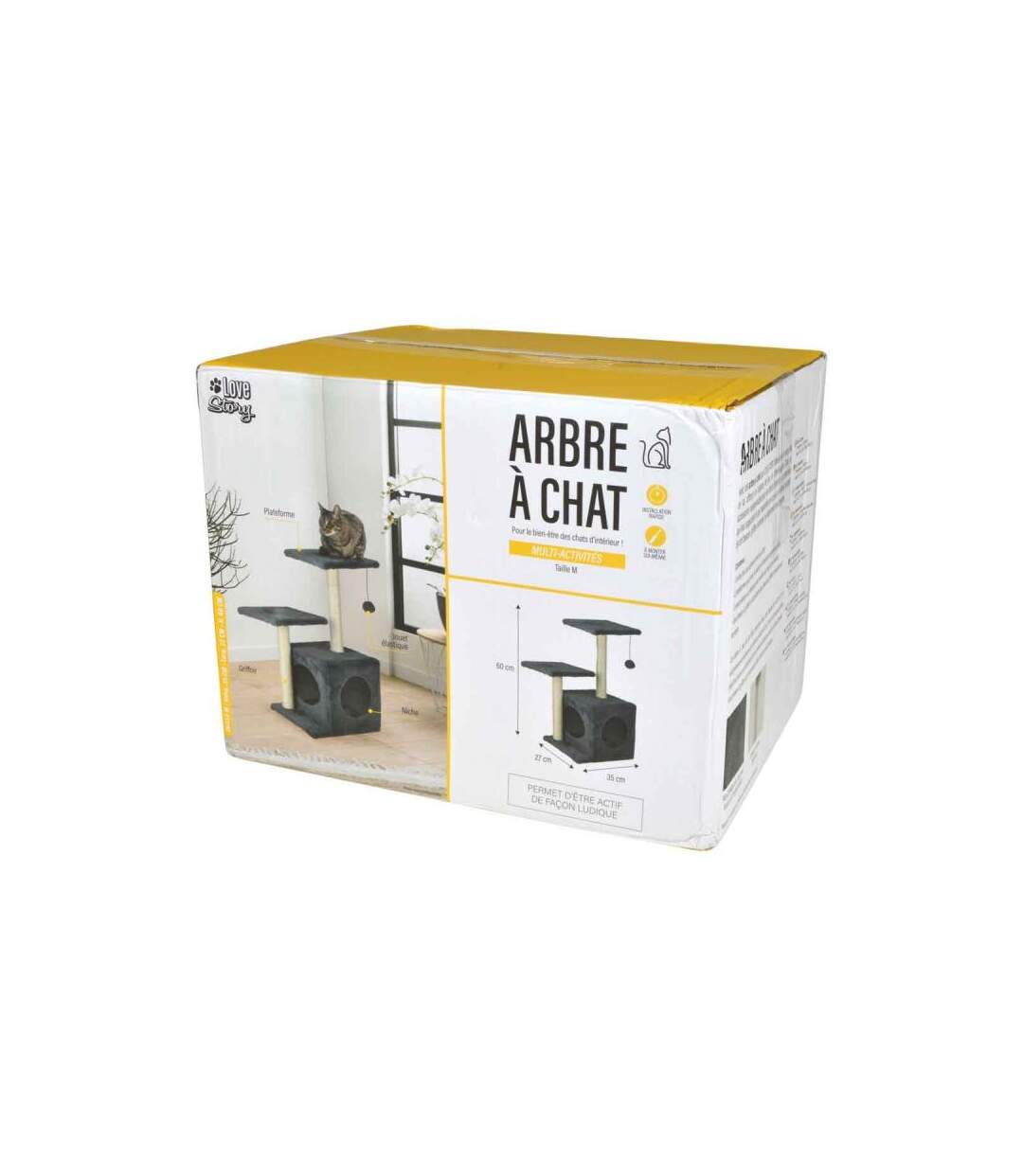Paris Prix - Arbre à Chat Avec Niche 2 Plateformes 60cm Anthracite