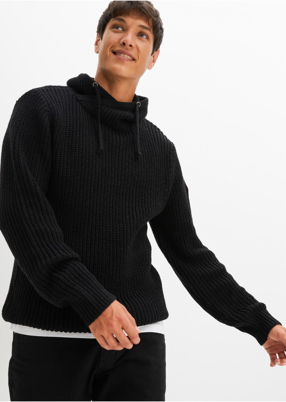 Pull à col châle avec polyester recyclé