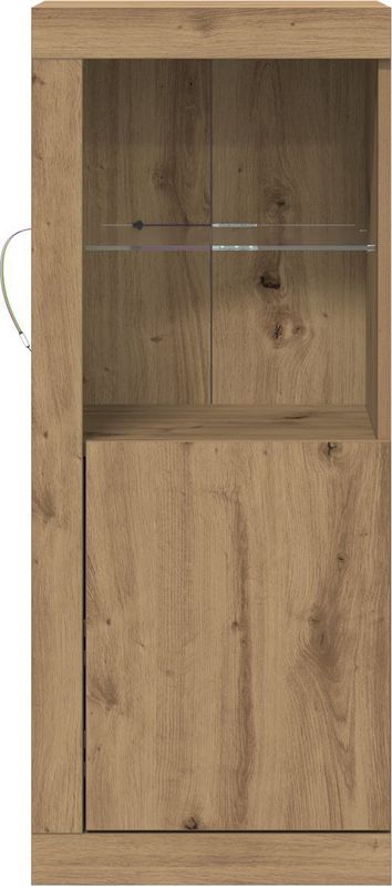 vidaXL - Dressoir - Artisanaal Eiken - Met LED-verlichting - Functioneel Ontwerp