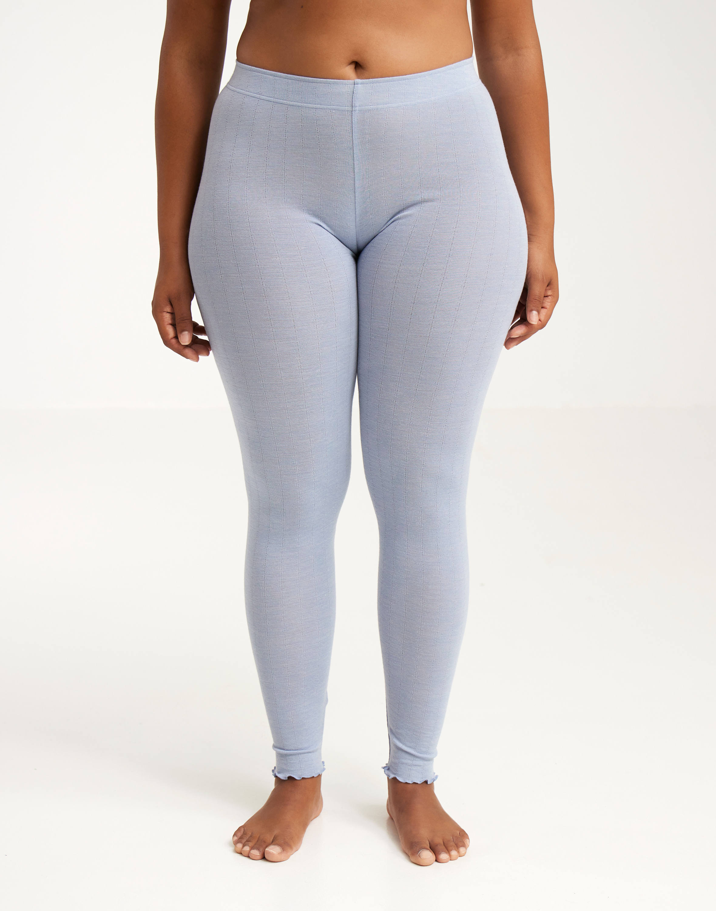 Pointelle legging van merinowol/zijde voor dames