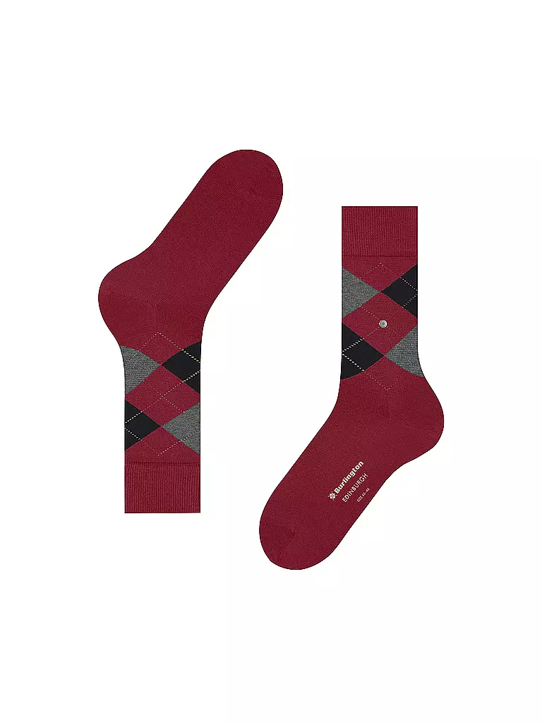 BURLINGTON Herren Socken EDINBURGH 40-46 cranberry rot