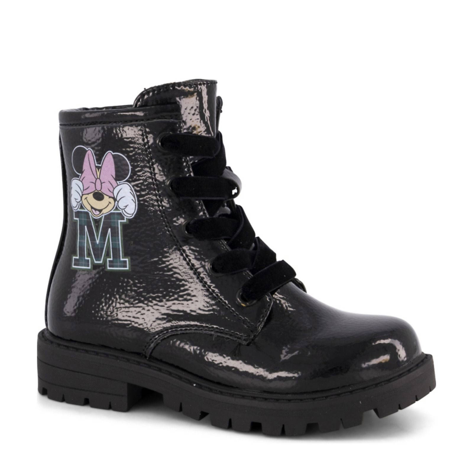 Minnie Mous lak veterboots zwart