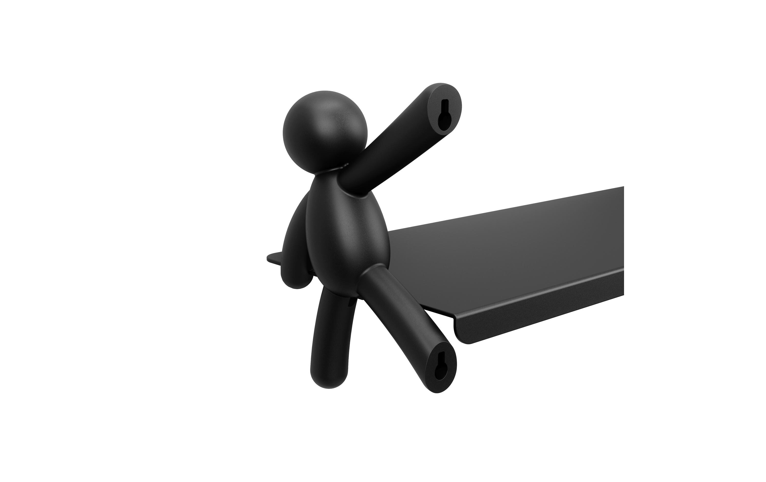 Wandregal Buddy 46 x 14 cm, SchwarzWandregal aus Stahl