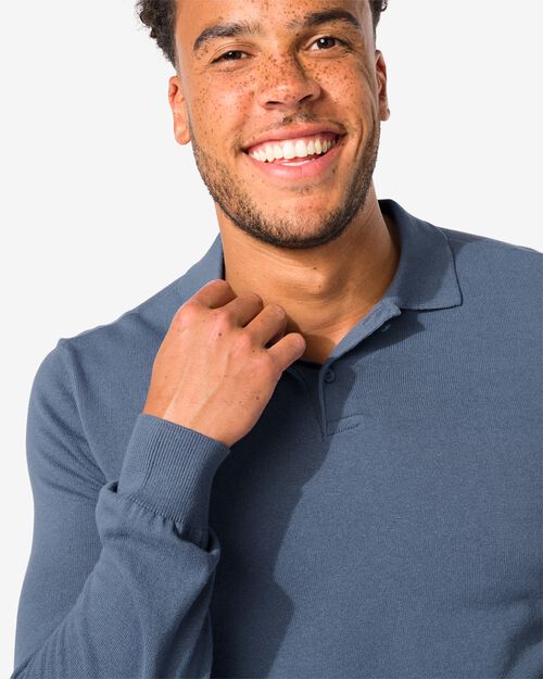polo homme en maille bleu
