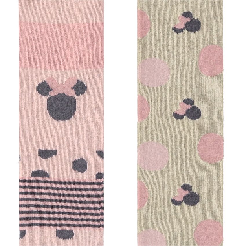 Lot de 2 collants épais imprimé Minnie Disney pour fille - Multicolore