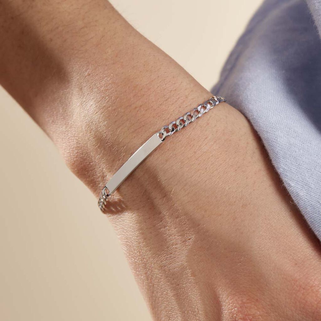 Bracelet Identité Casper Argent Blanc