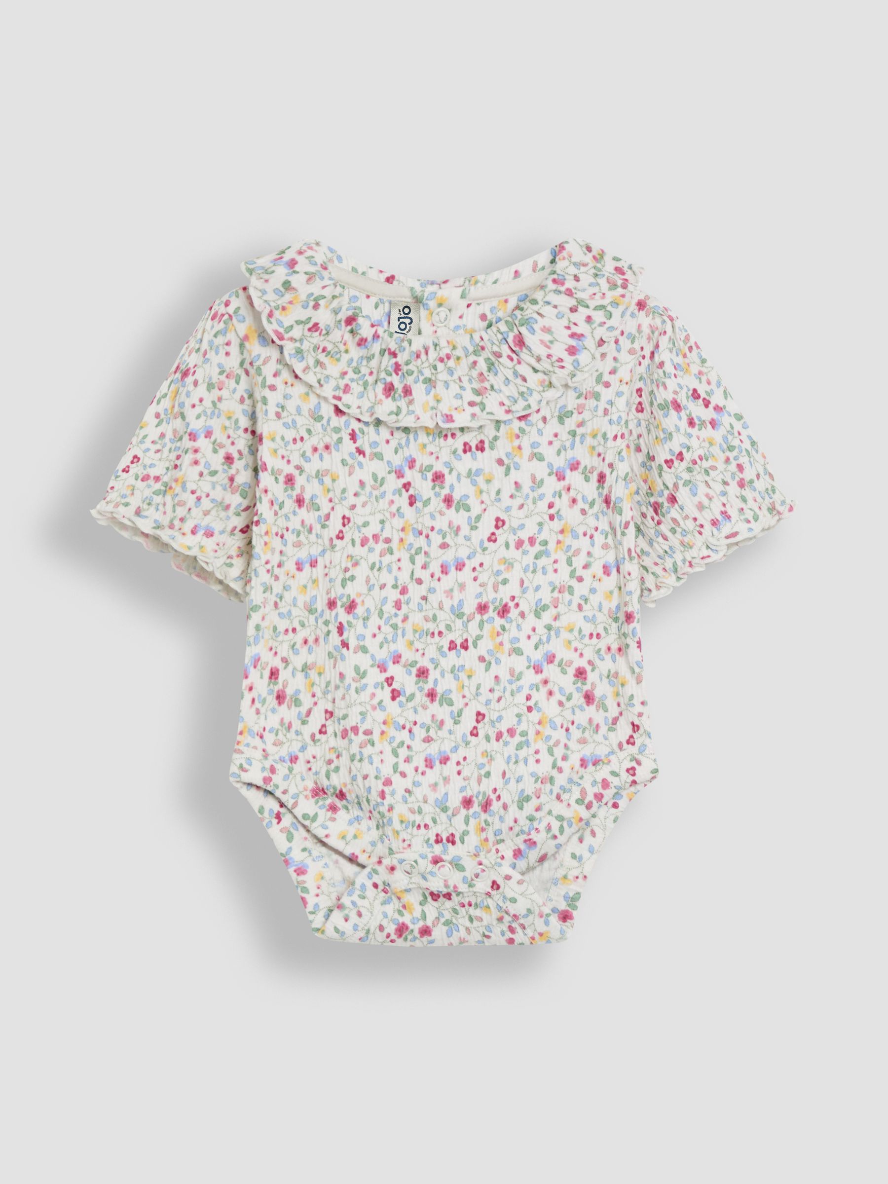 JoJo Maman Bébé Floral Frill Collar Bodies 2 Pack