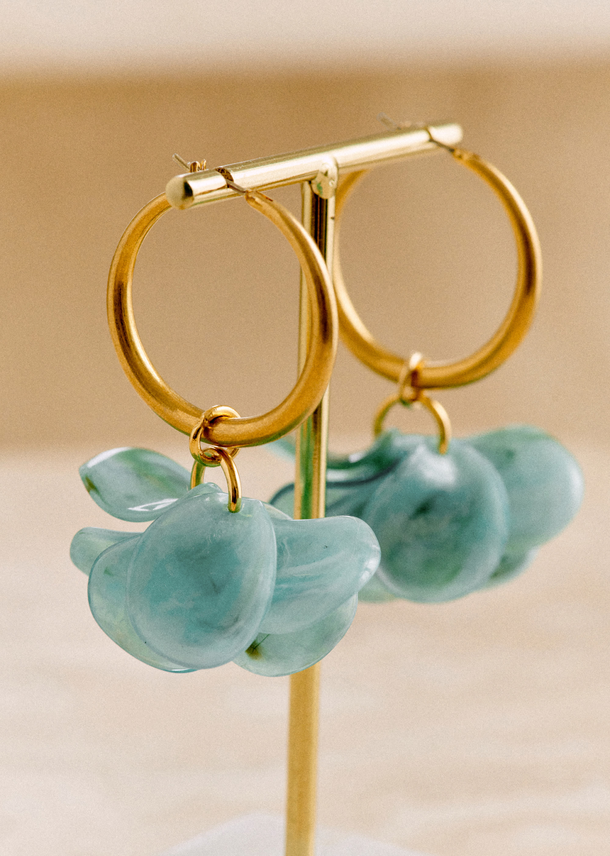 Anneaux Flora - Vert d'Eau - E-SHOP/BIJOUX Boucles d'Oreilles 5905768
