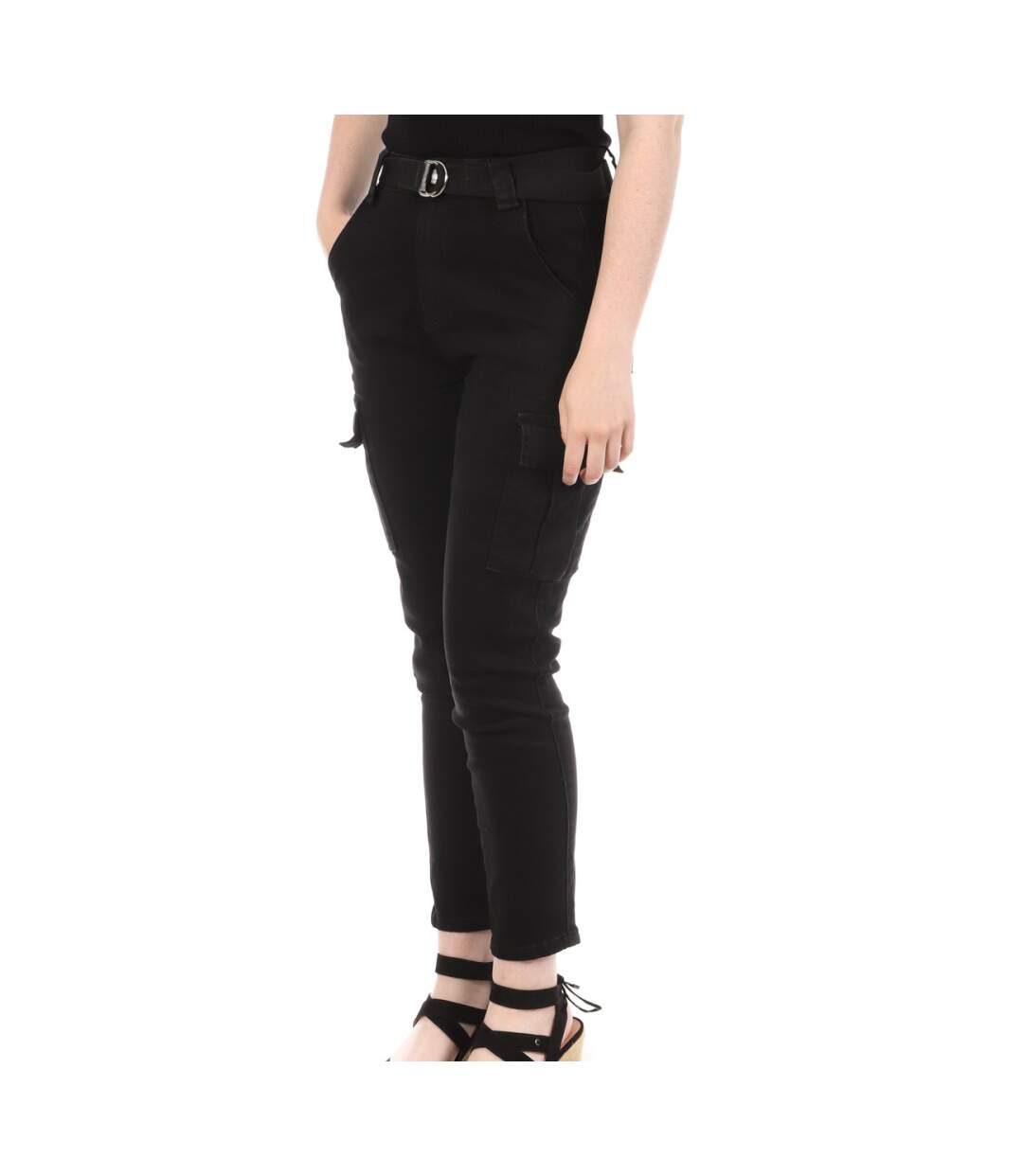 Jean Cargo Noir Femme My Tinas 191A