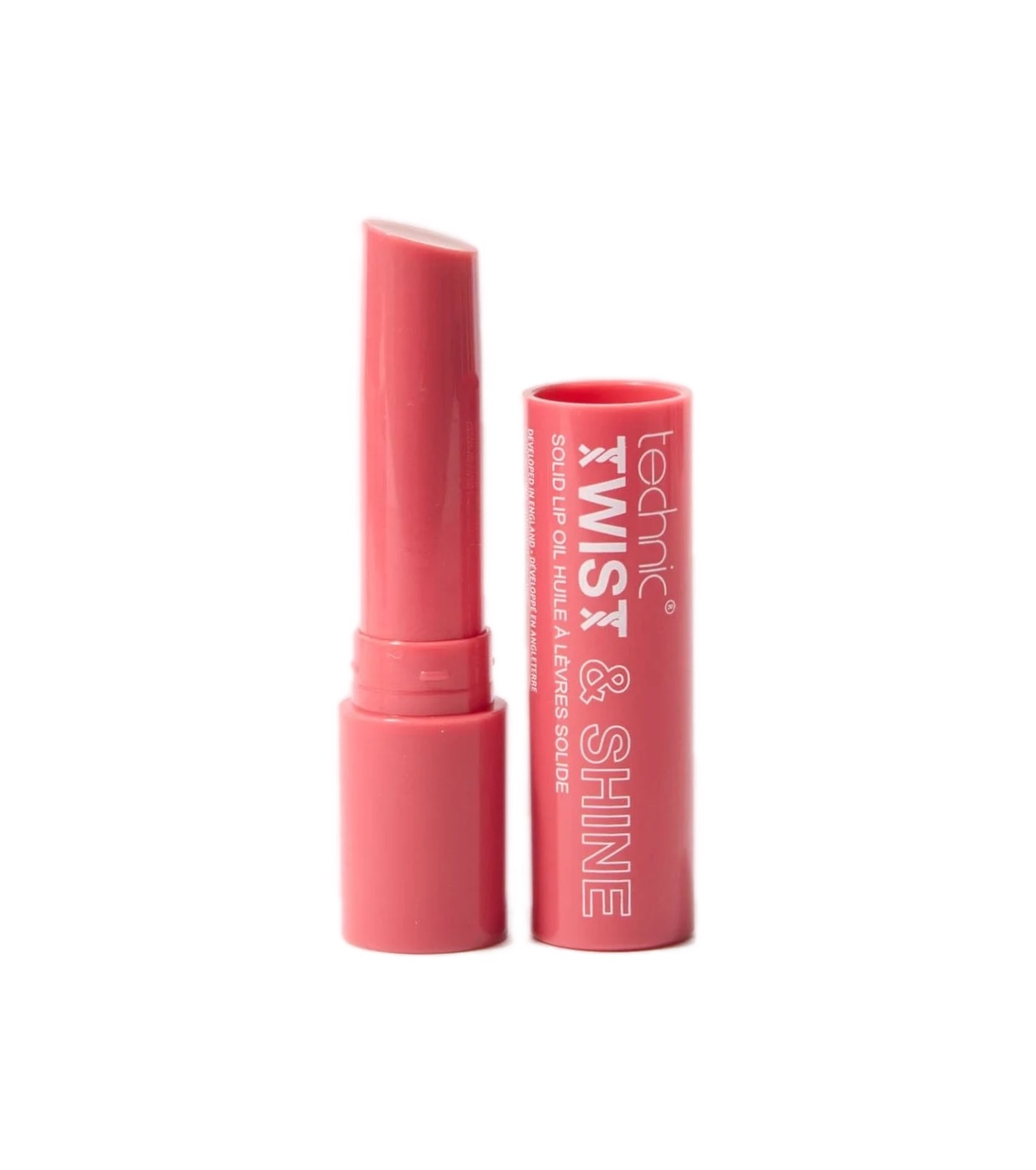 Technic Cosmetics - Óleo labial sólido com cor Twist & Shine - Strawberry Kiss