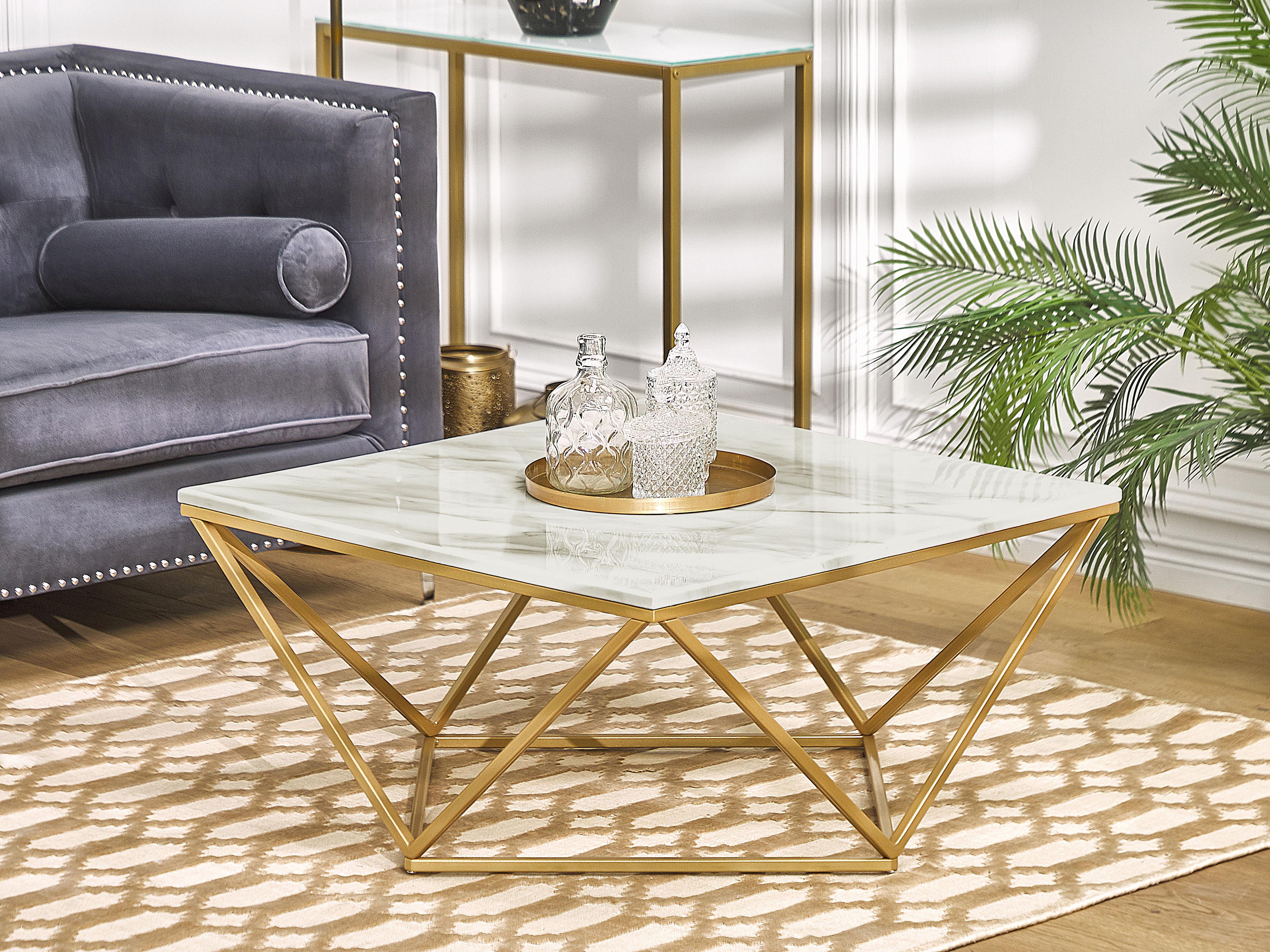 Salontafel MALIBU Marmer/goud