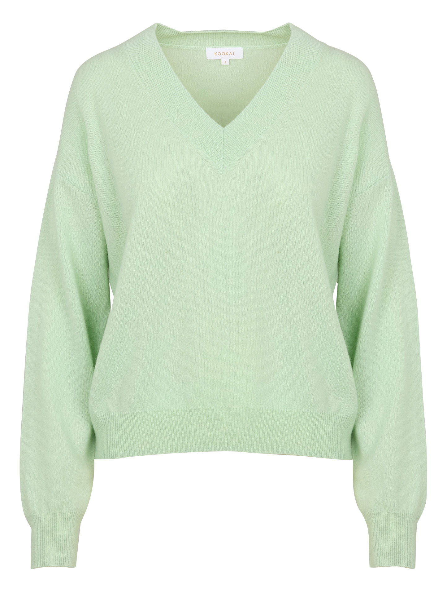 ANITA - Pull ample col V en laine et cachemire | Vert