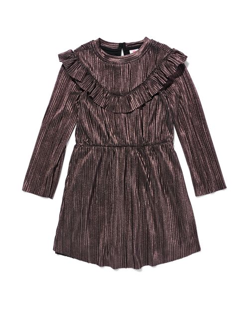 robe fille plissée métallique  rose