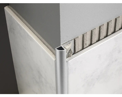 Kwartcirkel eindprofiel Dural Durondell DRAE 80 aluminium, lengte 250 cm, hoogte 8 mm