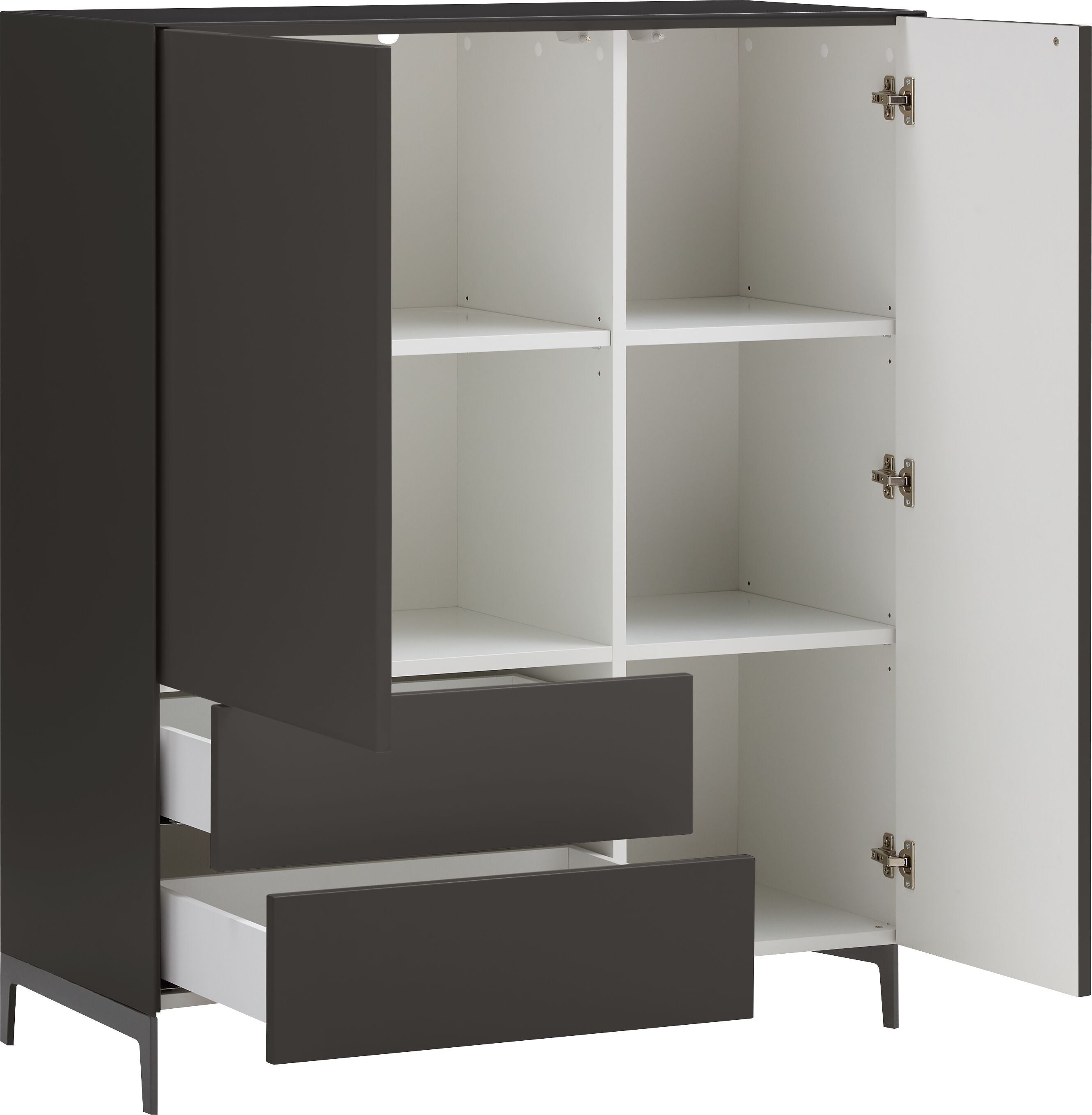 LUX Highboard - Anthrazit / B: 100.0 cm x T: 46.0 cm x H: 123.5 cm