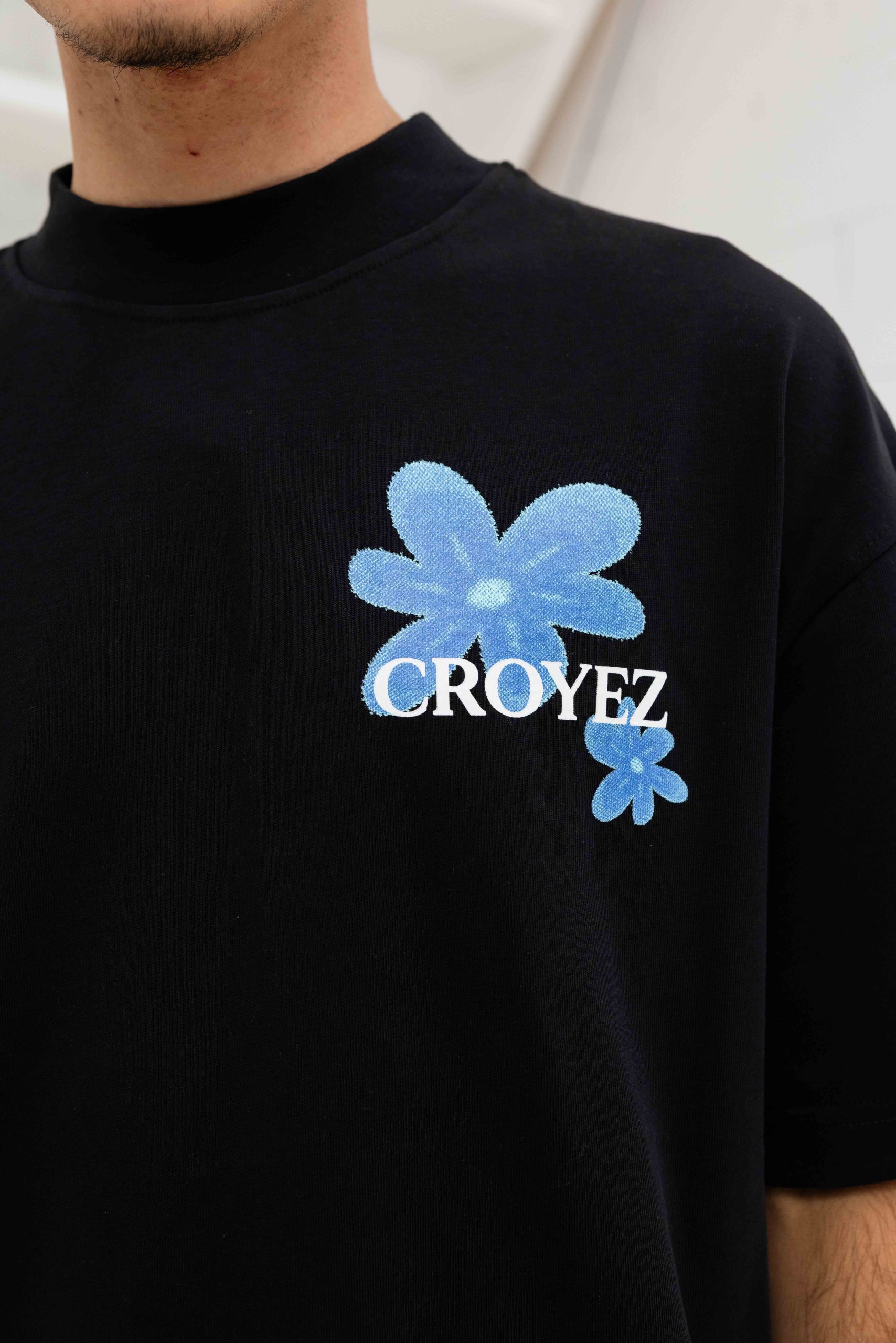 Croyez Botanique T-Shirt Heren Zwart/Blauw
