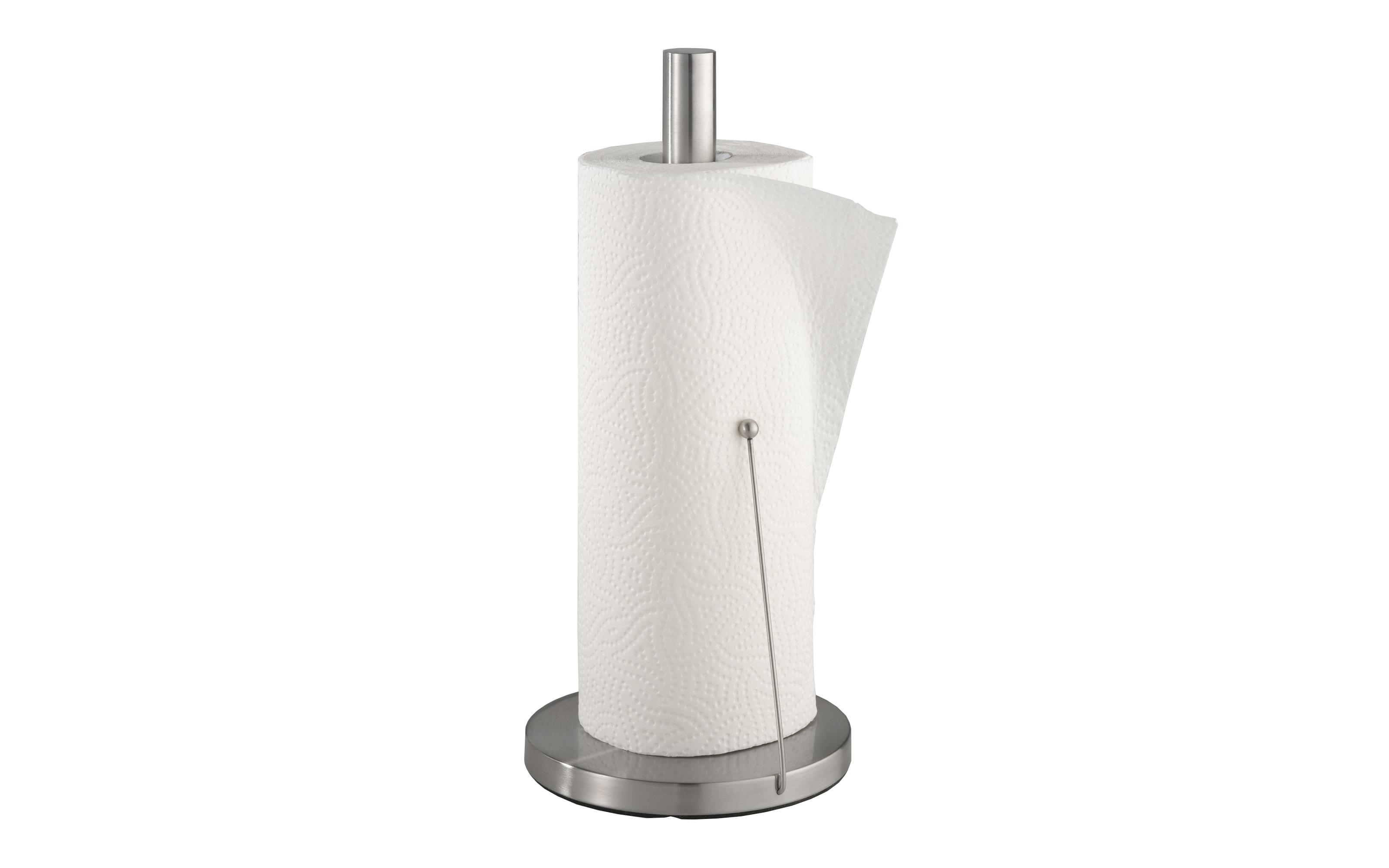 Küchenrollenhalter aus Edelstahl in silber