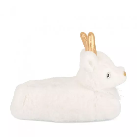 Chaussons peluche renne BLANC MERRY SCOTT