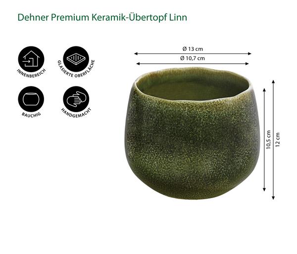 Dehner Keramik-Übertopf Linn, bauchig,
