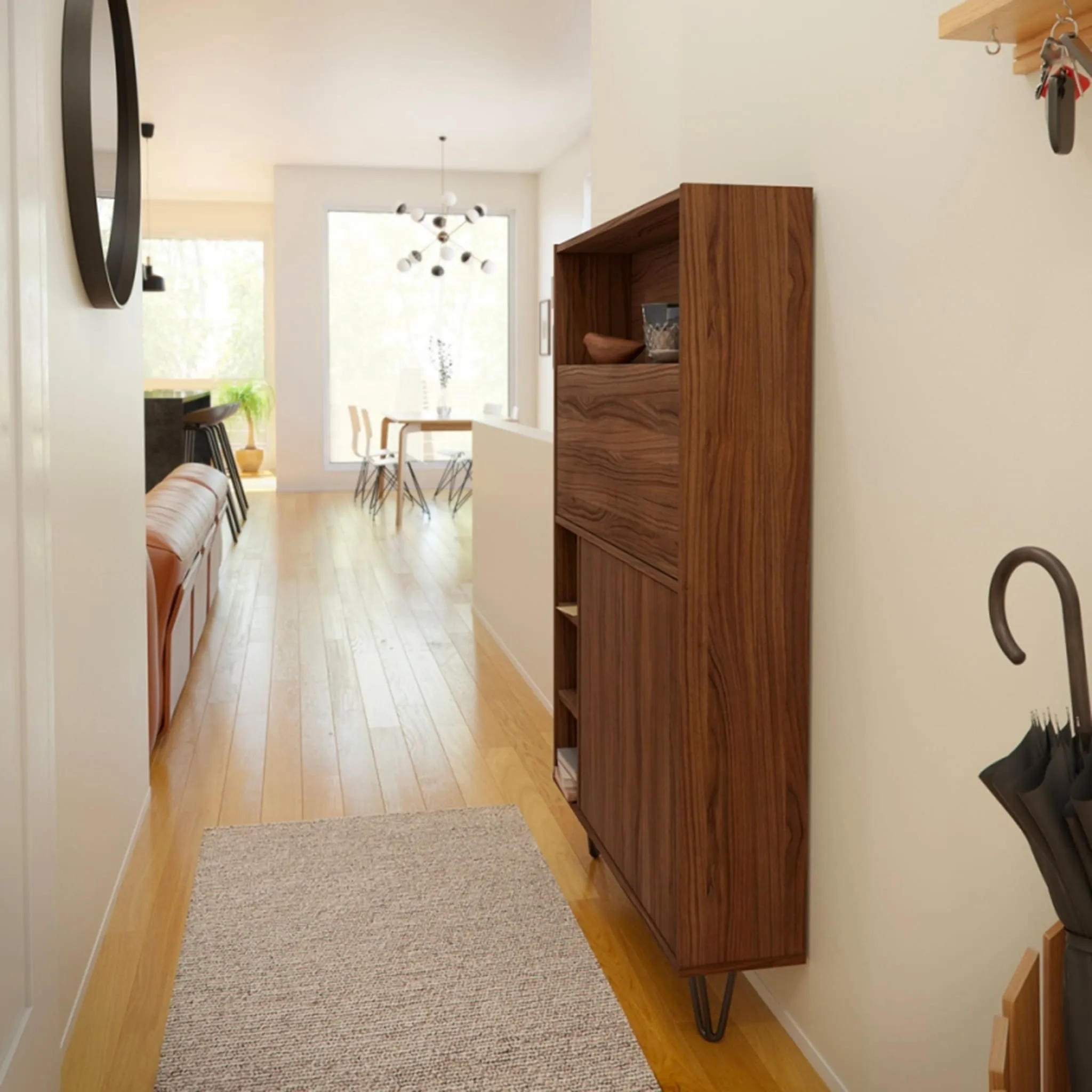 Nexera Bureau Mural Slim - Noyer
