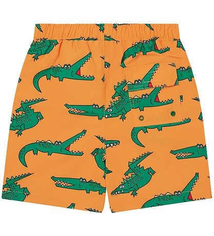 Stella McCartney Kids Badeshorts - Orange/Grün m. Krokodile