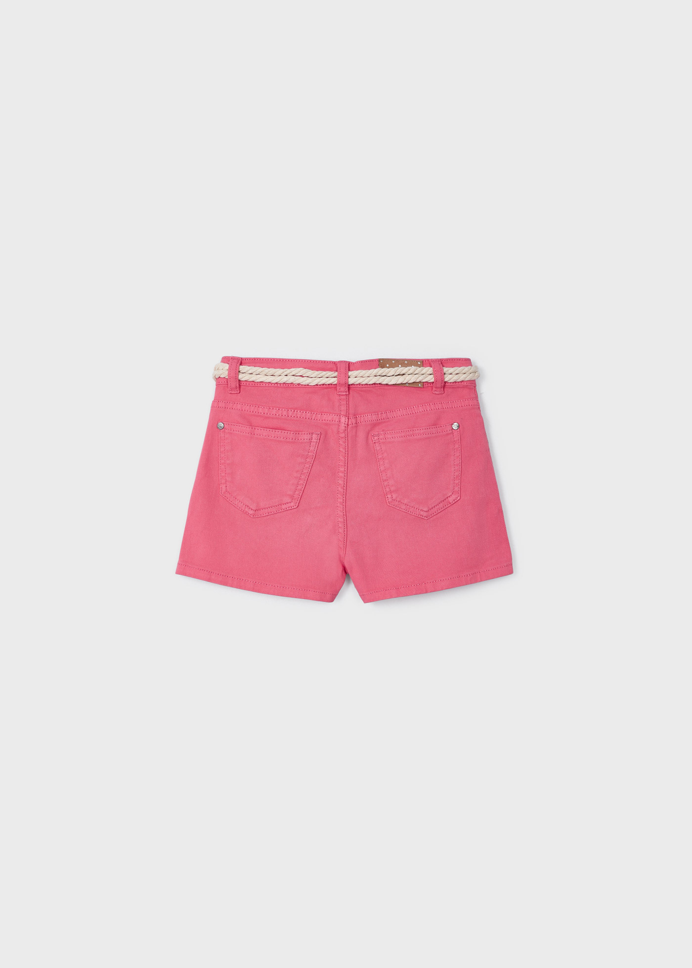 Calções com cinto em algodão sustentável para meninas