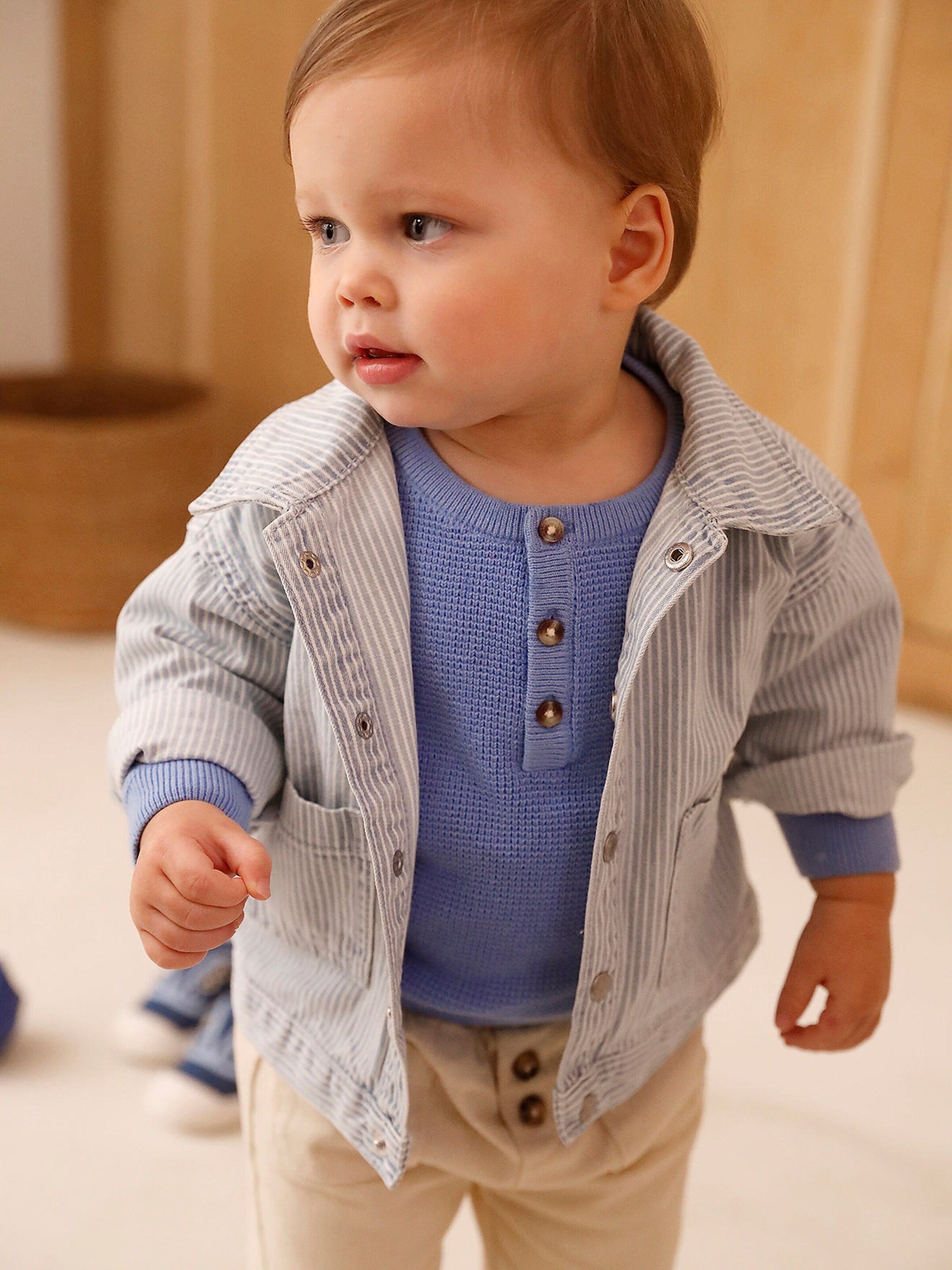 Vertbaudet Baby Jacke mit Streifen blau gestreift