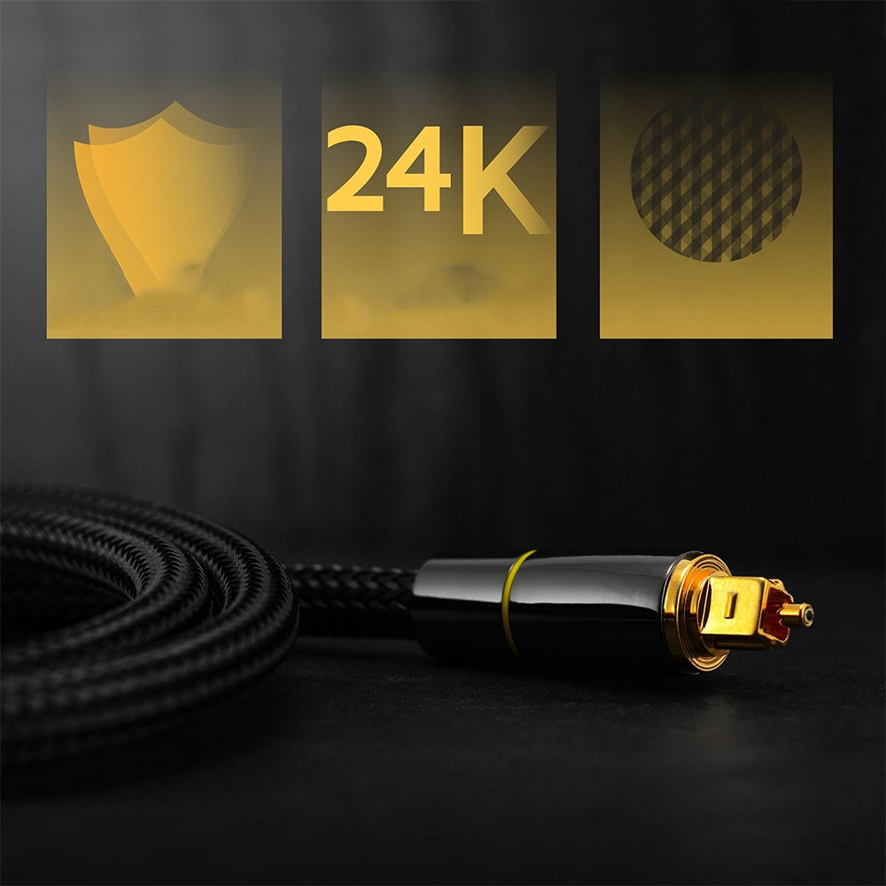 (1m) Optisches Digital Toslink Kabel SPDIF für Audiodaten - Schwarz