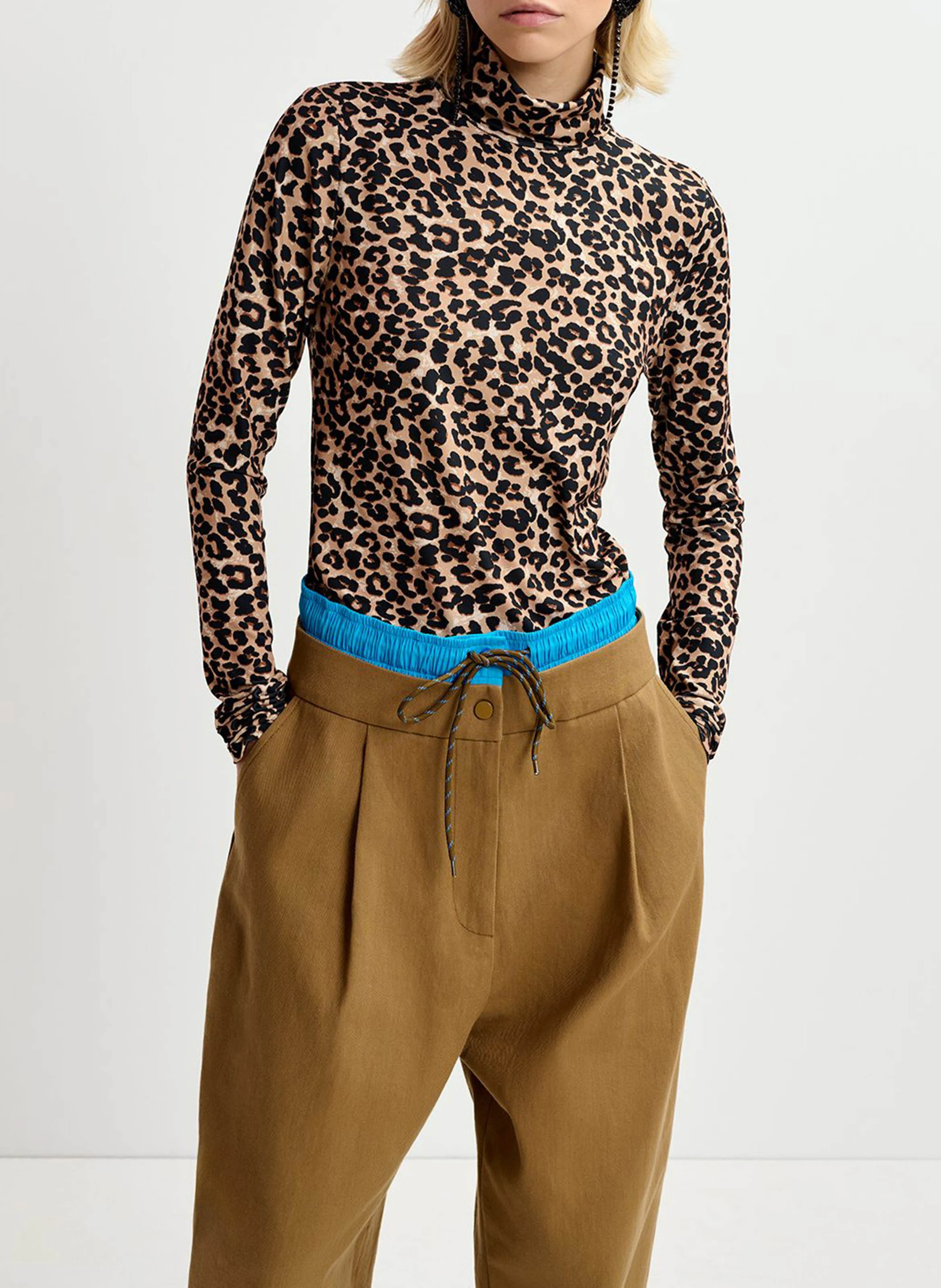 GOING - Tee-shirt col roulé imprimé | Marron