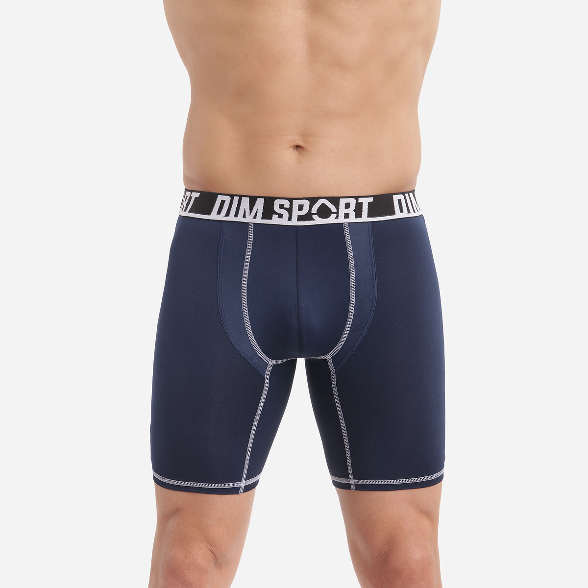 Conjunto de 2 cuecas boxer compridas com suporte firme.