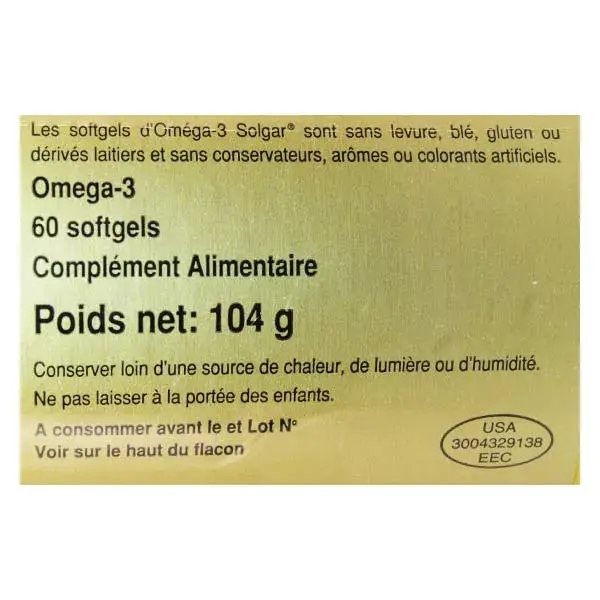 Solgar Ômega 3 60 Cápsulas Gelatinosas