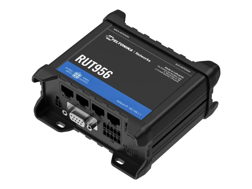 Teltonika RUT956 - Trådløs router - WWAN - 3-ports-switch - Wi-Fi - 2,4 GHz - 3G, 4G, 2G - DIN monterbar på skinne