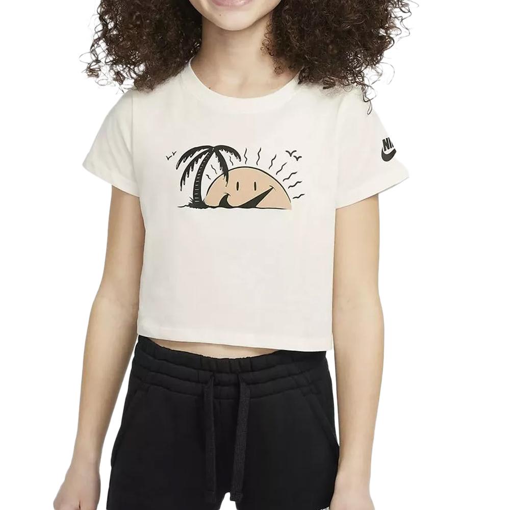 Nike T-shirt Blanc Fille Nike Swoosh