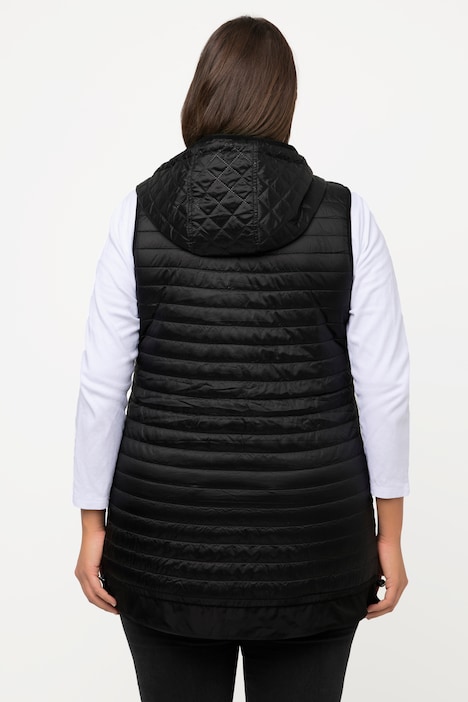 Steppweste, Tunnelzug, Kapuze, 2-Wege-Zipper, ärmellos