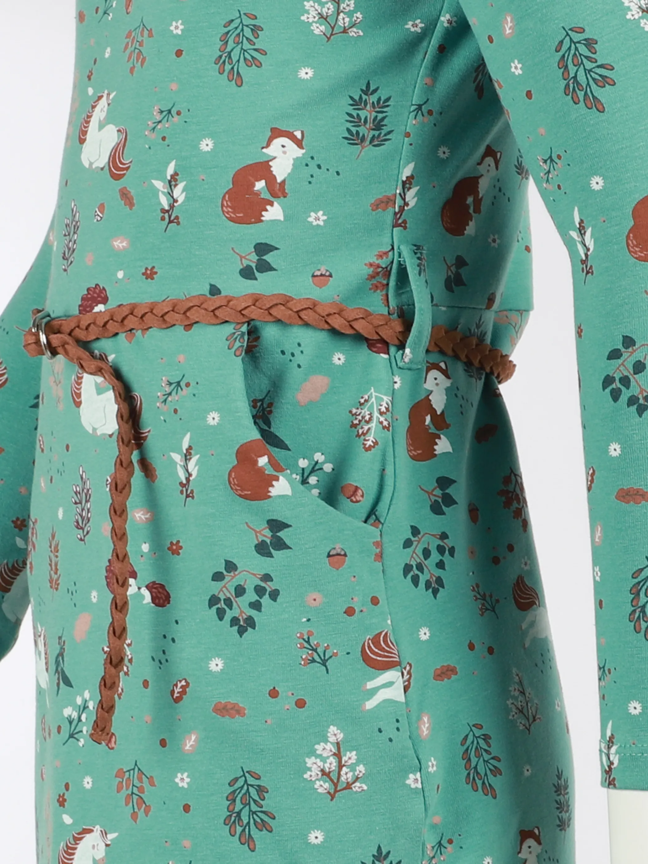 Mädchen Kleid mit Flechtgürtel