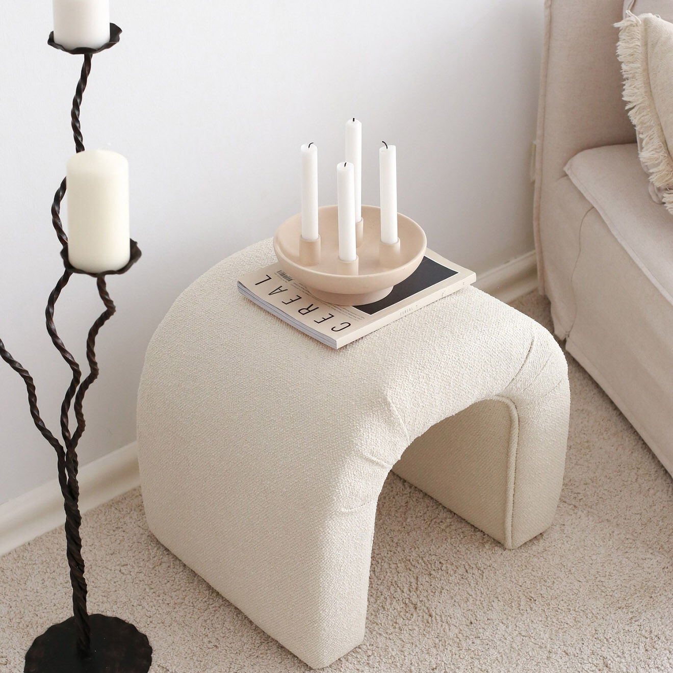 Atelier del Sofa Pouf Nu crème - 51x45x46 cm
