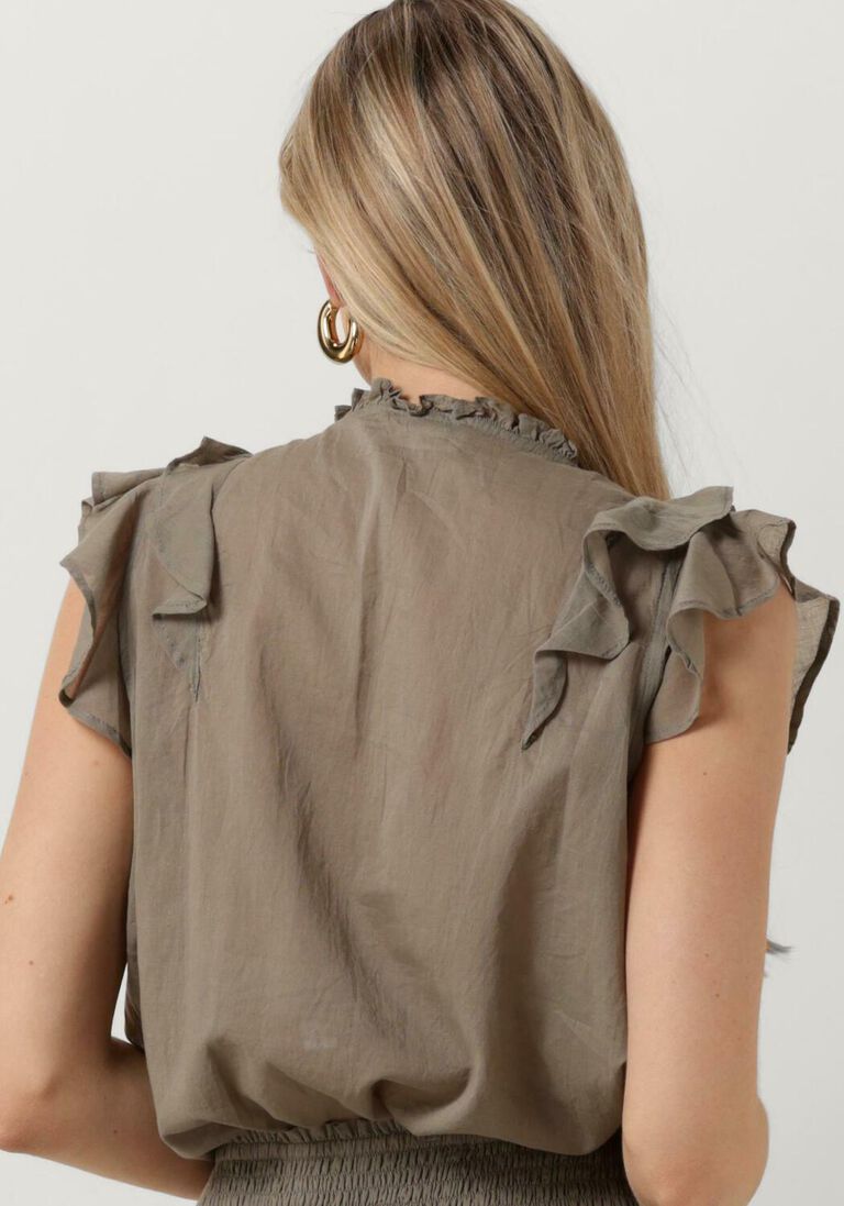 NOTRE-V taupe notre-v top voile top short sleeves