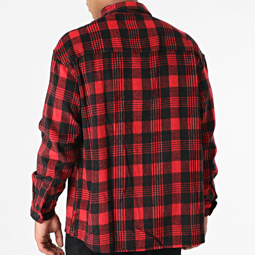 Chemise Manches Longues à Carreaux Rouge Noir