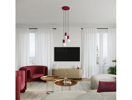 SOLLUX LIGHTING - Lampe à poser halo bordeaux