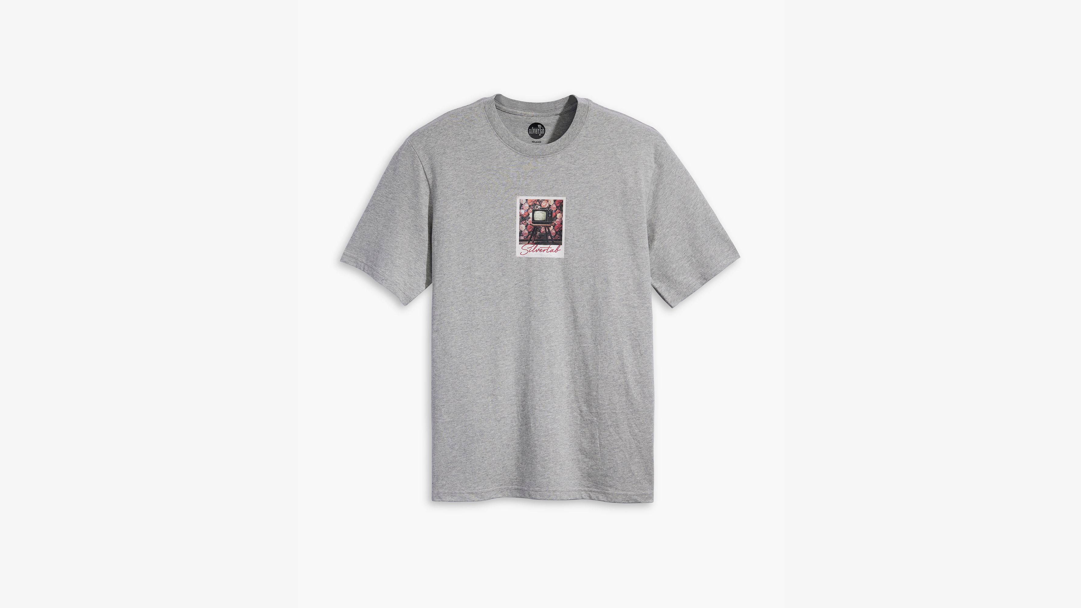 T-shirt graphique Relaxed - Polaroid Relaxed Tee Midtone Heather Grey - Gris