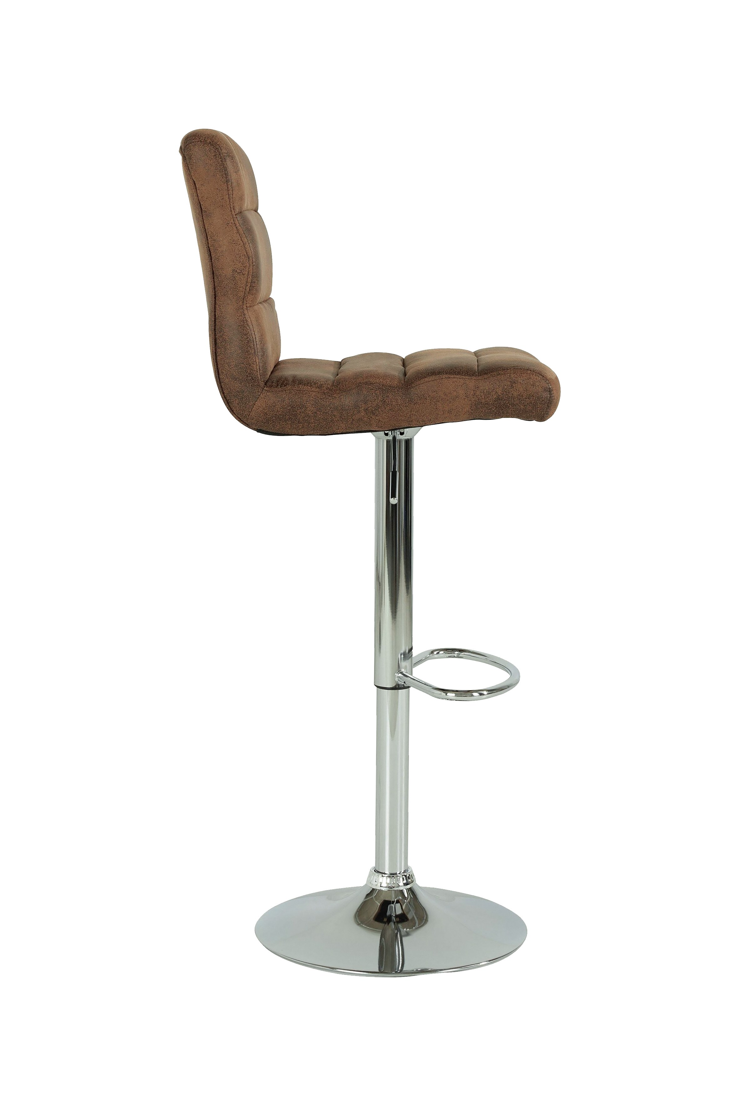 byLIVING Barhocker PHIL, 2-er Set, Vintagebezug braun, Gestell chrom,