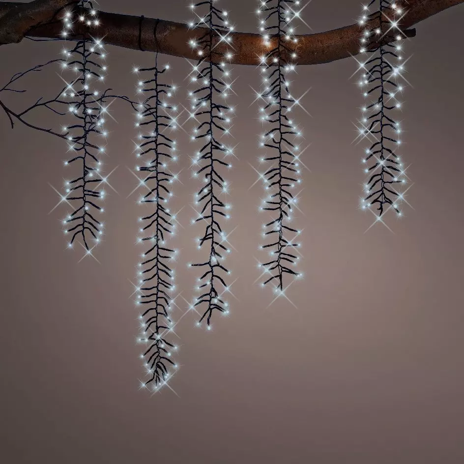 Cascade lumineuse 2 m 480 LED Effet tombée de neige Blanc froid
