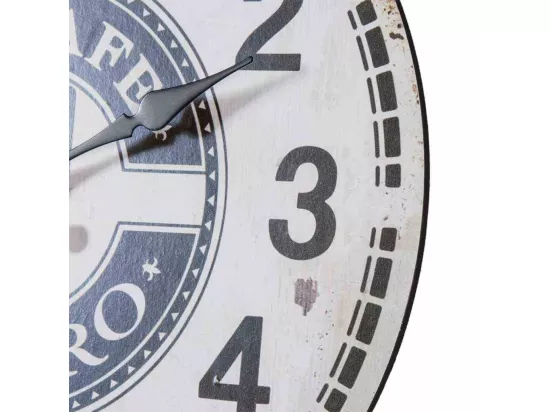 Horloge murale en bois blanc d34x2h